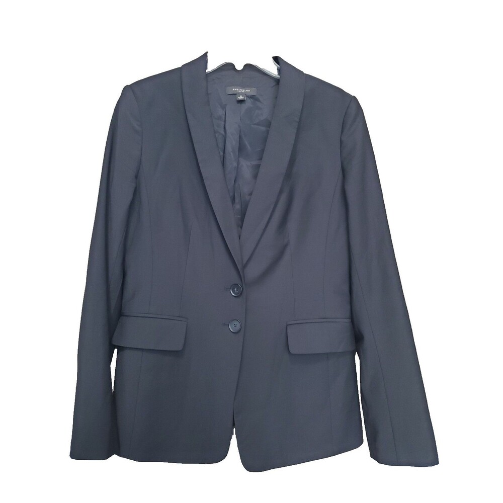 Ann Taylor Black Two-Button Blazer with Pockets Size 8